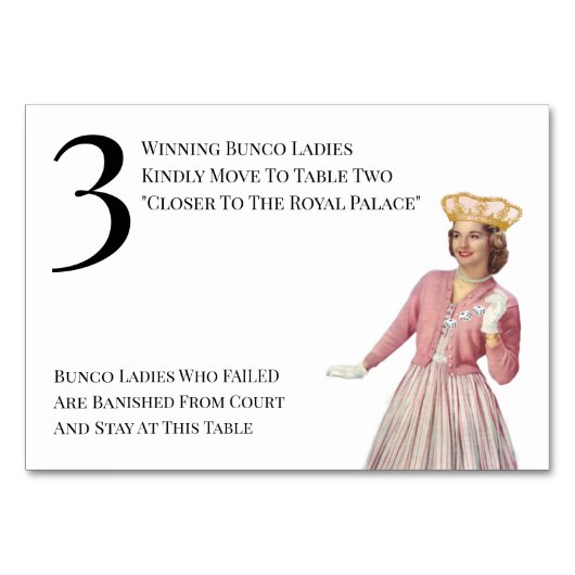 クイーンテーブおもしろいルスリーバンコ テーブルナンバー (正面)