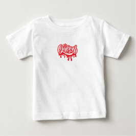 クイーンデザイン - エレガントなロイヤルクラウンのタイポグラフィ ベビーTシャツ