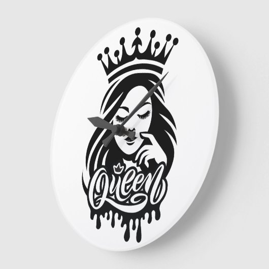 クイーンデザイン - エレガントなロイヤルクラウン ラージ壁時計 (傾斜)