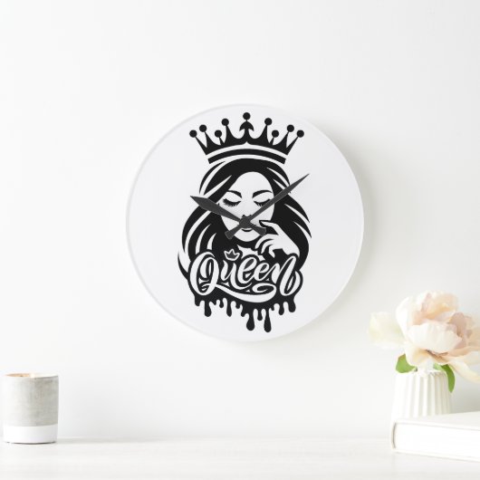 クイーンデザイン - エレガントなロイヤルクラウン ラージ壁時計 (ホーム)