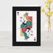 クイーントランプのポーカー カード (黄色い花)