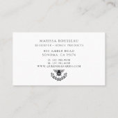 クイーンハニーエレガントビー養蜂家 名刺 (裏面)