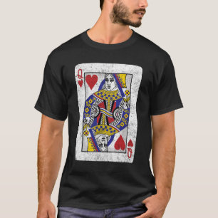 クイーンハートカードトランプのポーカーブリッジ選手の衣装 Tシャツ