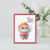 クイーンハートチビ（小さくかわいく書いた感じ）エンジェルキャットバレンタイン シーズンポストカード (スタンド正面)