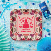 クイーンハートバラ誕生日紙プレート ペーパープレート (パーティー)