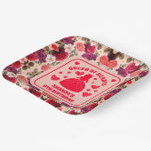 クイーンハートバラ誕生日紙プレート ペーパープレート (傾斜あり)