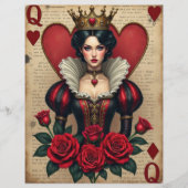 クイーンハートヴィンテージバラカードスクラップブック紙 (正面)