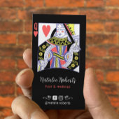 クイーンハート美容師美しいサロンブラック 名刺