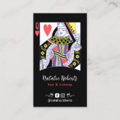 クイーンハート美容師美しいサロンブラック 名刺 (正面)