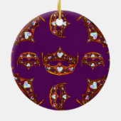 クイーンハート金ゴールドクラウンティアラのパタ王室のーン セラミックオーナメント (裏面)