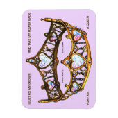 クイーンハート金ゴールドクラウンティアラピンク薄紫文字 マグネット (縦)