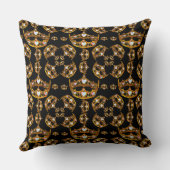 クイーンハート金ゴールドクラウンティアラ黒角枕 クッション (裏面)