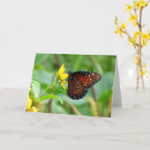 クイーンバタフライグリーティングカード カード (黄色い花)