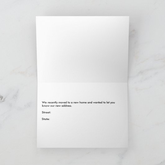 クイーンバタフライ付き新しいホームアドレスカード 案内状 (内部)