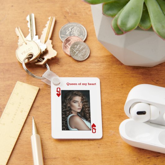 クイーンパーソナライズされた・オブ・ハート キーホルダー (デスク)