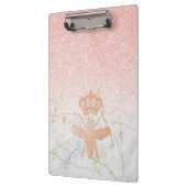 クイーンパーソナライズされたBEEバラ金ゴールド大型クリップボード クリップボード (左)