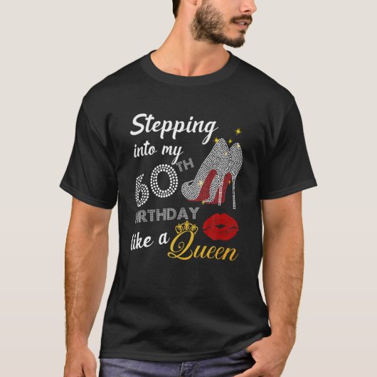 クイーンパーティーのように60誕生日に踏み込む Tシャツ (正面)