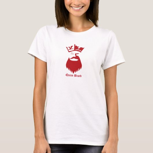クイーンヒゲ強いフォント Tシャツ (正面)
