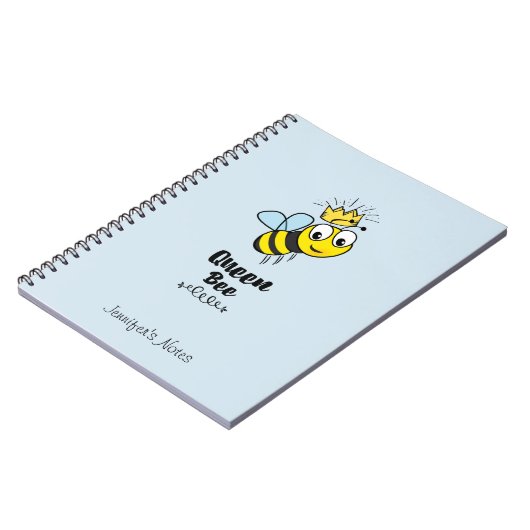 クイーンビーかわいいのまわりにと王冠パーソナライズされた ノートブック (左側)