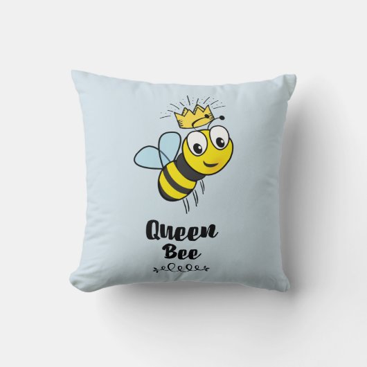 クイーンビーかわいいのまわりにと王冠 クッション (正面)