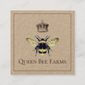 クイーンビーとクラウンファームまたはアピールクラフト スクエア名刺 (正面)
