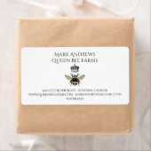 クイーンビーとクラウンファームまたは養蜂場 ラベル (インサイチュ)