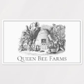 クイーンビーとビーハイブ養蜂製品 ラベル (デザイン1)