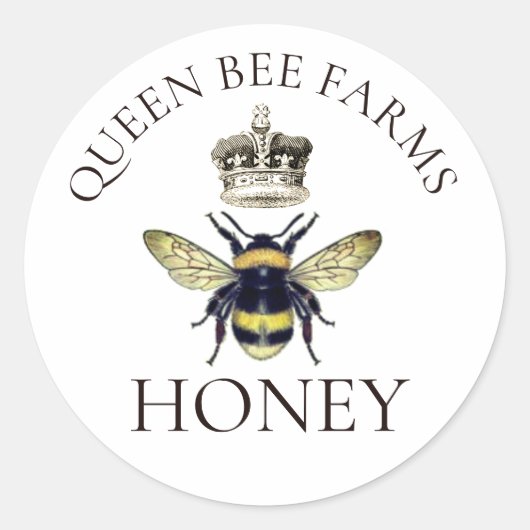 クイーンビーとリーガルクラウンハニーラベル ラウンドシール (正面)
