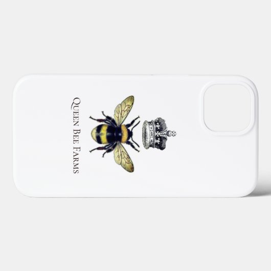 クイーンビーと王冠の白い農場または養蜂場 Case-Mate iPhoneケース (裏面 (横))