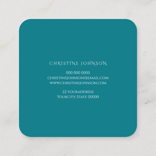 クイーンビーのロゴをターコイズアガテ スクエア名刺 (裏面)