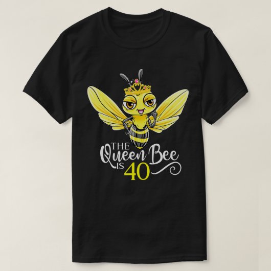 クイーンビーは40ミツバチの巣箱40歳の誕生日Wo Tシャツ (デザイン正面)