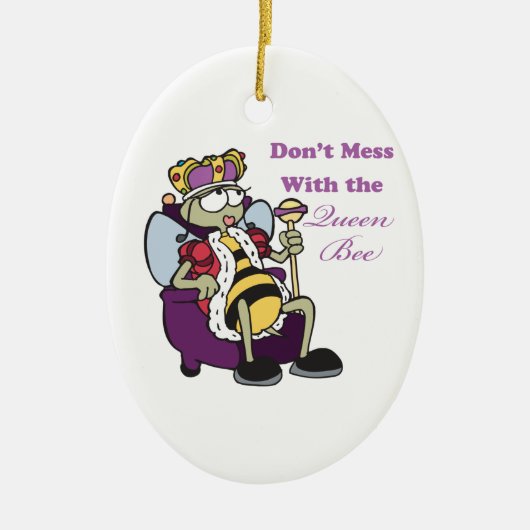 クイーンビーを散らかさない セラミックオーナメント (正面)