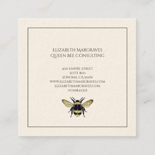 クイーンビーアンドクラウンコンサルティング スクエア名刺 (裏面)