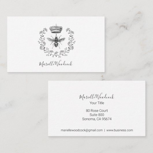 クイーンビーアンドクラウンローレルロゴ 名刺 (正面/裏面)