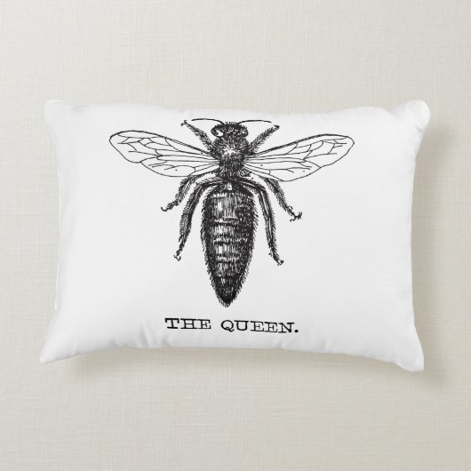 クイーンビーイラストレーションクラシックスケッチ アクセントクッション (裏面)