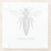 クイーンビーイラストレーションクラシックスケッチ ガラスコースター (裏面)