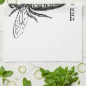 クイーンビーイラストレーションクラシックスケッチ キッチンタオル (折り畳み)