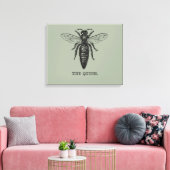 クイーンビーイラストレーションクラシックスケッチ キャンバスプリント (インサイチュ (リビング))