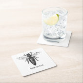 クイーンビーイラストレーションクラシックスケッチ スクエアペーパーコースター (インサイチュ)