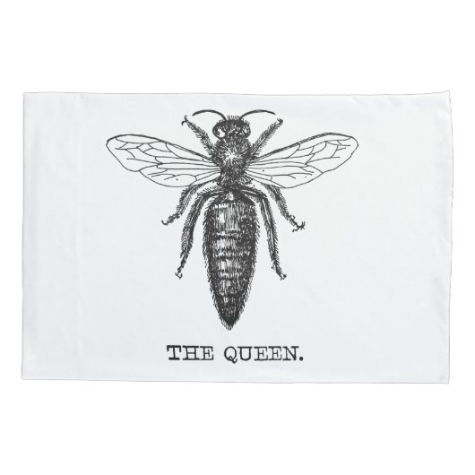 クイーンビーイラストレーションクラシックスケッチ 枕カバー (裏面)