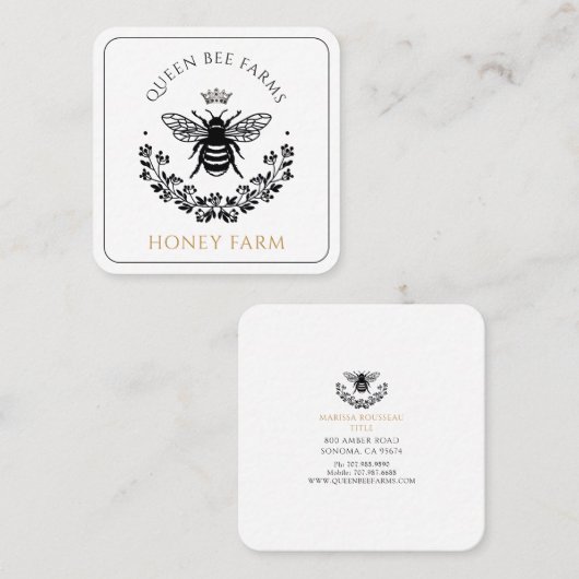 クイーンビーエレガントビジネス スクエア名刺 (正面/裏面)