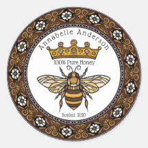 クイーンビーエレガントフレームハニーラベルのパーソナライズ