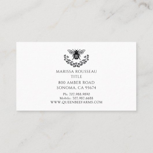 クイーンビーエレガント名刺 名刺 (裏面)