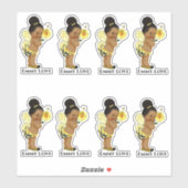 クイーンビーガールウィングイエローブラックストライプズ シール (シート)