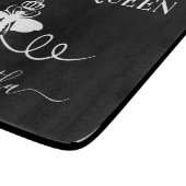 クイーンビーキッチン調理師名白黒 カッティングボード (角)