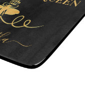 クイーンビーキッチン調理師名黒金ゴールド カッティングボード (角)