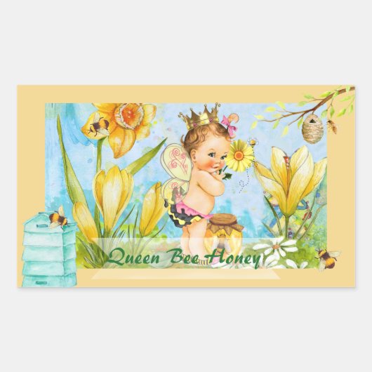 クイーンビーキャニングラベル 長方形シール (正面)