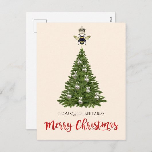 クイーンビークラウンアピールビーキーパービジネスホリデー シーズンポストカード (正面/裏面)