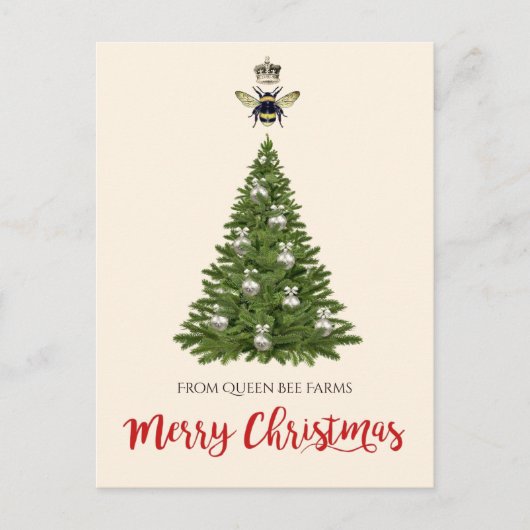 クイーンビークラウンアピールビーキーパービジネスホリデー シーズンポストカード (正面)