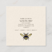 クイーンビークラウンアピールビーキーパーファームハニー スクエア名刺 (裏面)